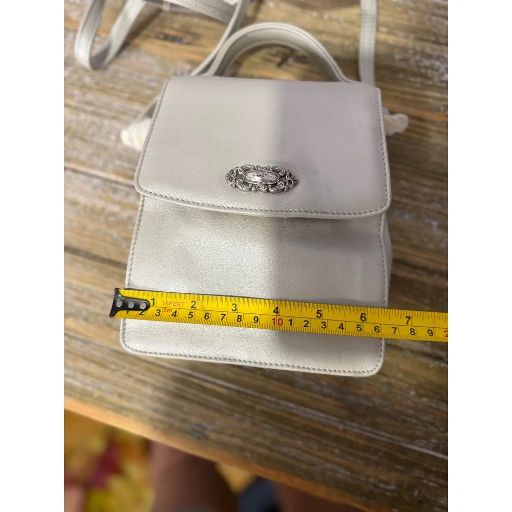 Vintage Fossil Leather Crossbody Bag 1996 Metallic Pearl Minimalist Y2K Grunge
